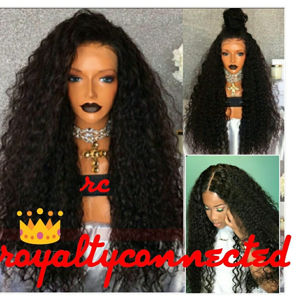 Heat resistant  lace closure wig center part